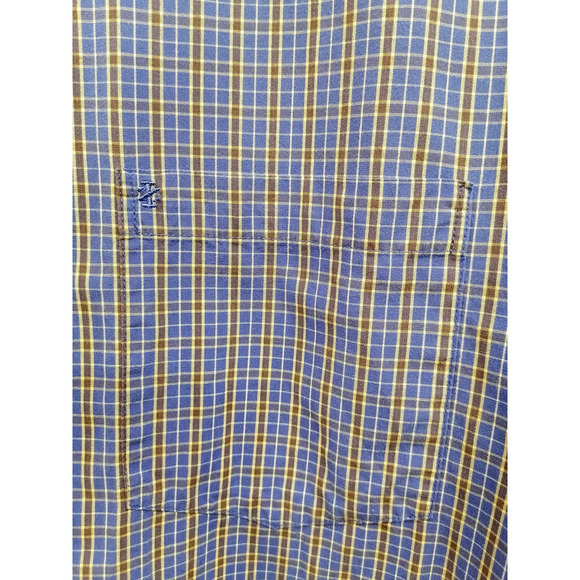 IZOD Blue Yellow Small Plaid Long Sleeve Button down Dress shirt Size 2XL - Picture 4 of 8